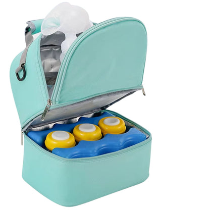 Intérieur du sac à dos à langer ouvert montrant plusieurs compartiments de rangement