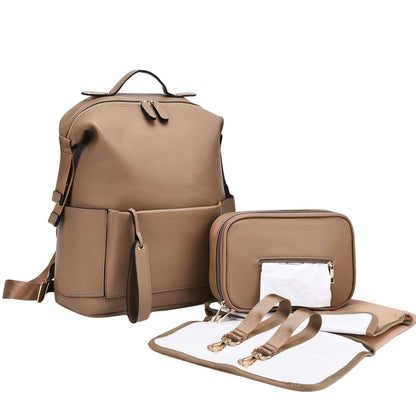 Sac à dos à langer avec trousse, matelas à langer et attaches poussette