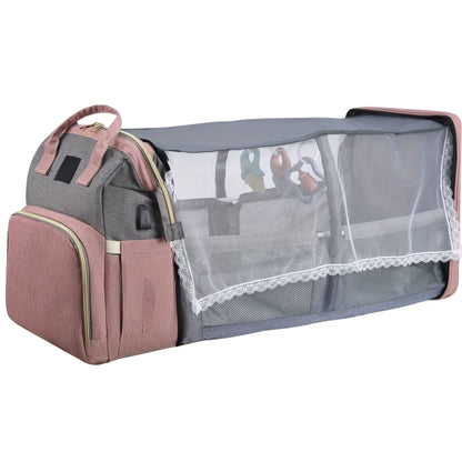 Sac à dos à langer avec design modulable et bretelles épaisses visibles