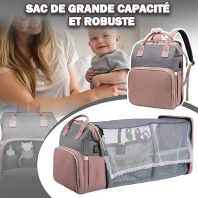 Sac à dos à langer BabyNappy, conçu pour offrir une simplicité d'utilisation avec un accès facile aux essentiels de bébé