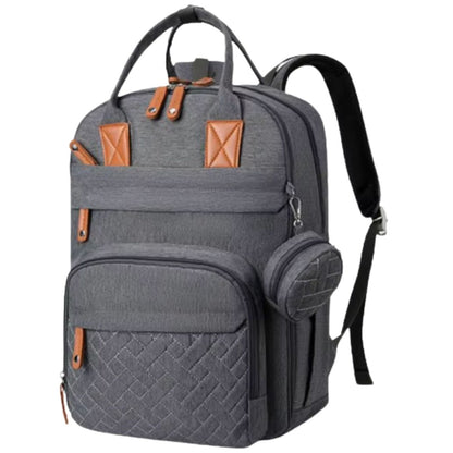 Sac à dos à langer en face, compartiment principal zippé et structure rigide