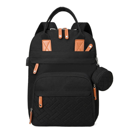 Sac à dos à langer avec finition soignée et structure verticale stable