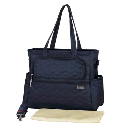 Sac a langer avec tapis de change noir, design pratique avec grandes anses et compartiments