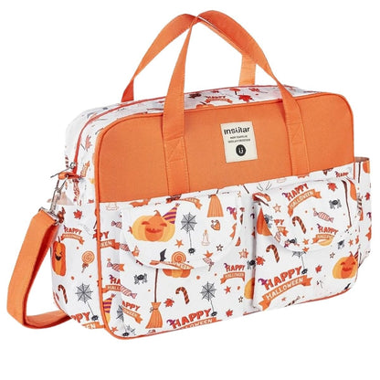 Sac a langer chic version Halloween orange, design original et pratique