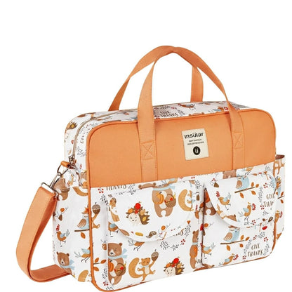 Sac a langer chic ours reconnaissant, version tendre aux motifs animaux