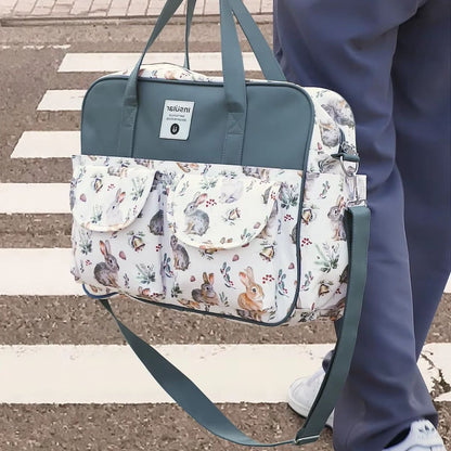 Sac à langer grande capacité Lapin de Noël porté à la main avec bandoulière réglable en extérieur