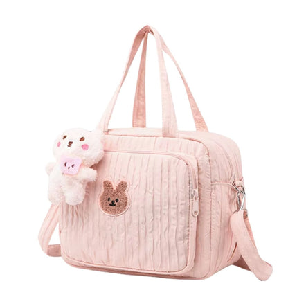 Sac a langer motif lapin avec doublure intérieure compartimentée pour accessoires
