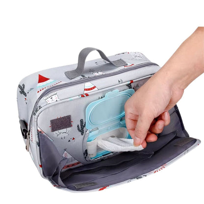 sac a langer avec ouverture lingettes intégrée et poche frontale pratique