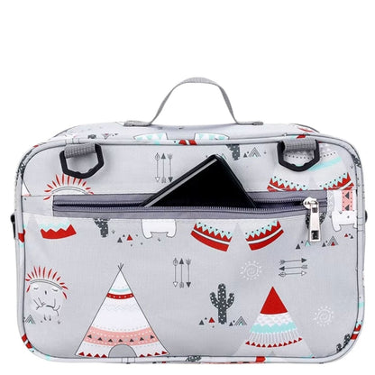 sac a langer avec poche zippée arrière et rangement pour tablette