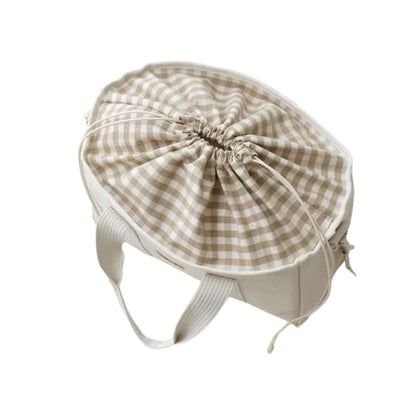 Sac a langer avec fermeture intérieure à cordon et tissu à carreaux