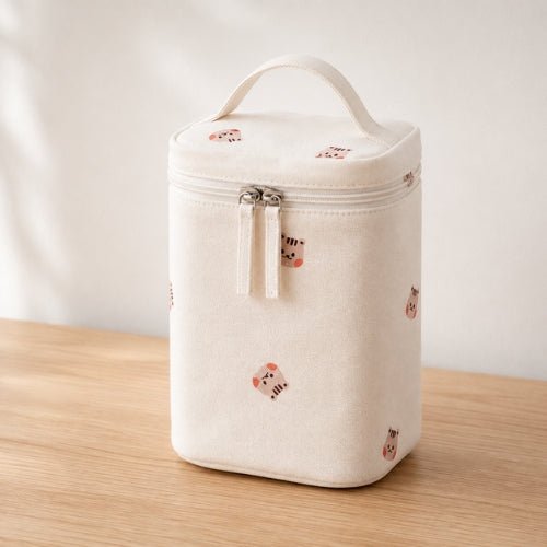 Sac à motifs pour biberon écureuils avec poignée intégrée et double fermeture zip