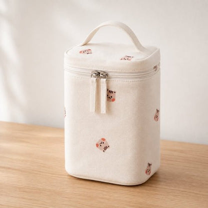 Sac à motifs pour biberon écureuils avec poignée intégrée et double fermeture zip