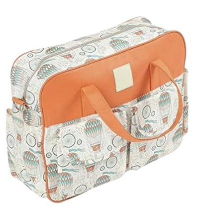 sac bebe montgolfiere avec anses orange et poches arrondies