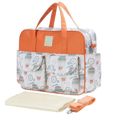 sac bebe montgolfiere complet avec matelas et bandoulière assortie