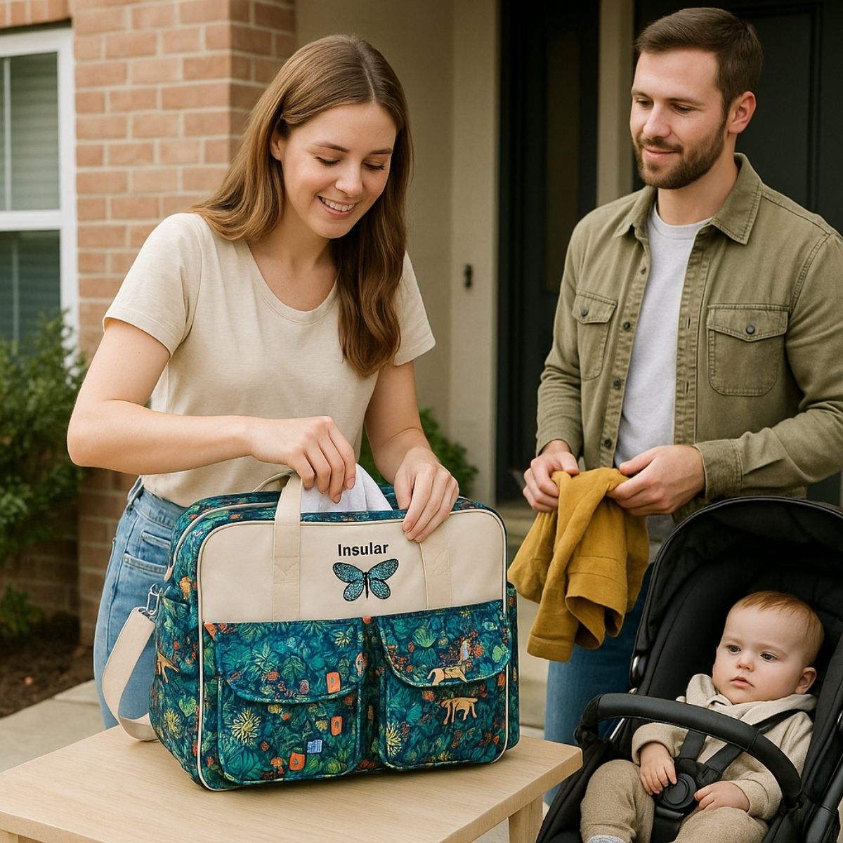 Sac de maternité Singe jungle utilisé en sortie
