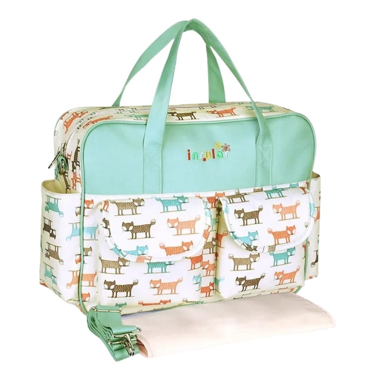 Sac pour la maternité renard adorable avec tapis de change inclus