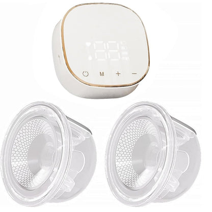 Tire lait portable blanc avec affichage LED et deux collecteurs de lait