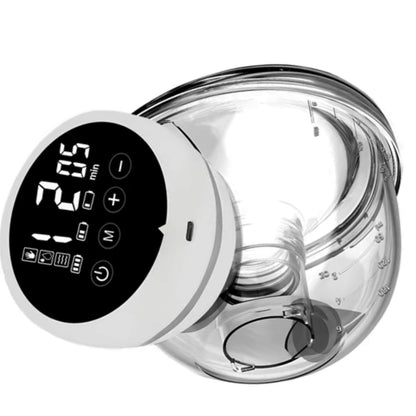 Tire lait portable illustrant son réservoir transparent gradué.